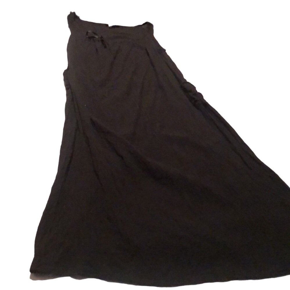 Adrienne .Vittadini Swim dress size large black maxi cover up dress pockets